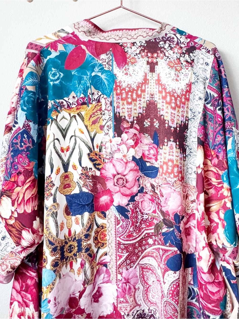 Chico's Printed Open-Front Tapestry Boho Kimono - Picture 10 of 11